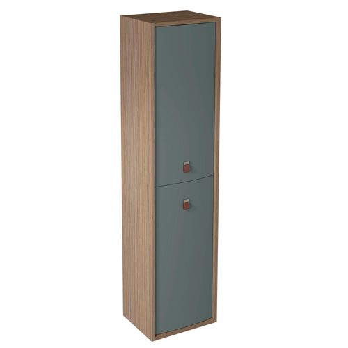 Colonne De Salle De Bains À Suspendre 2 Portes Ouverture Drfoite L.39 X H.160 X P.31 Cm Vert Toundra, Decotec Havana