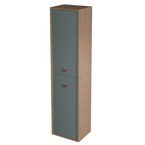 Colonne De Salle De Bains À Suspendre 2 Portes Ouverture Gauche L.39 X H.160 X P.31 Cm Vert Toundra, Decotec Havana