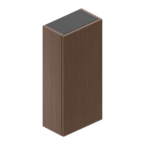 Armoire Haute De Salle De Bains L.35xh.75xp.20 Cm, Effet Noyer Strié, Pura+