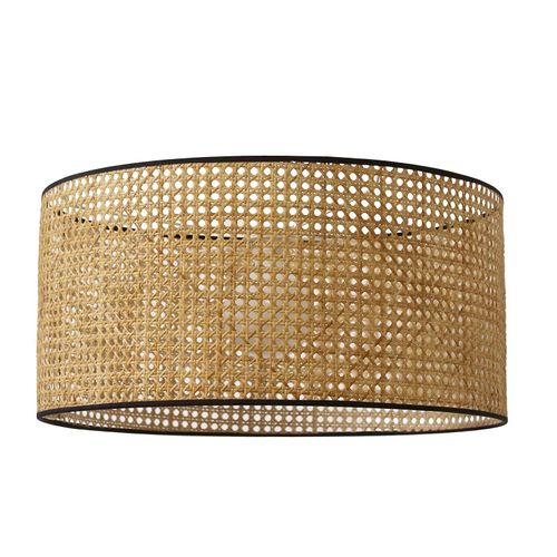 Abat-Jour Cylindre Cannage En Rotin Et Tissu Ø38cm Seynave