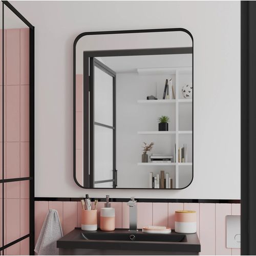 Miroir salle de bains rectangulaire 40x60 cm Tisa noir