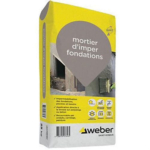 Mortier d'imper fondations Weber 25kg