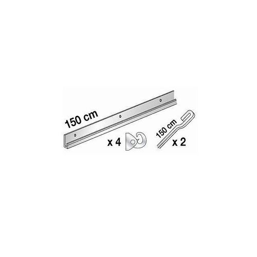 Kit cimaise en aluminium argenté 1m50.
