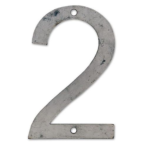 Chiffre de rue à visser et à peindre modèle "2" police Arial en acier Chapuis H.120 mm