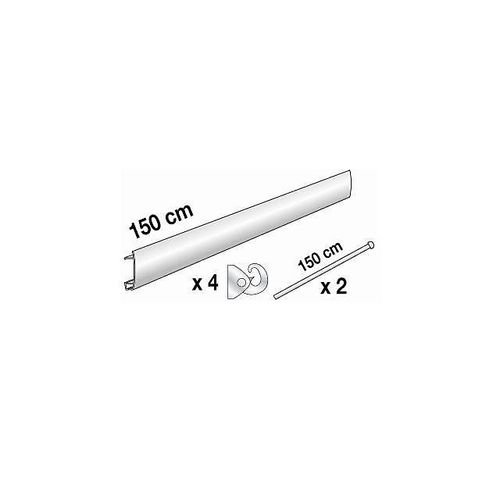 Kit déco en aluminium coloris argent, 1m50.
