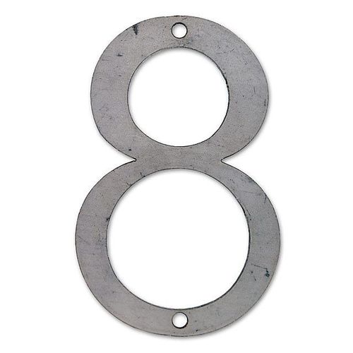 Chiffre de rue à visser et à peindre modèle "8" police Arial en acier Chapuis H.120 mm