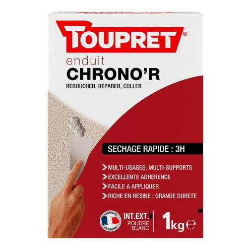 Enduit de rebouchage Chrono'R poudre à séchage rapide sac de 1 kg Toupret