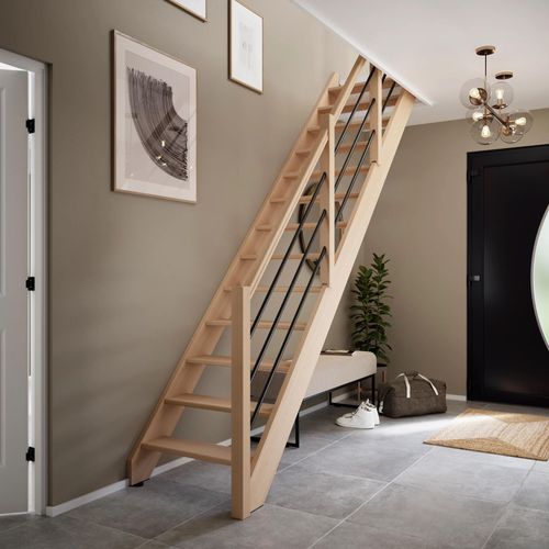Escalier droit FORTIA bois 13 marches Siderno