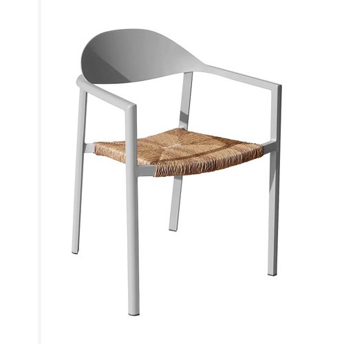 Fauteuil Empilable Bage Proloisirs Aluminium Blanc H.86 Cm