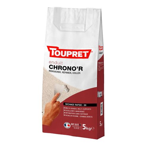 Enduit de rebouchage en poudre a séchage rapide sac de 5 kg Toupret