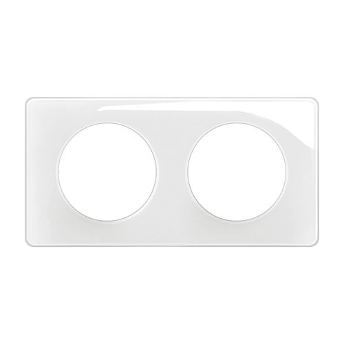 Plaque de finition 2 postes Legrand Céliane CP0022 coloris blanc émaillé l.161 x P.9 x H.82 mm