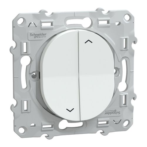 Commande volet roulant 2 boutons Schneider Electric Ovalis blanc