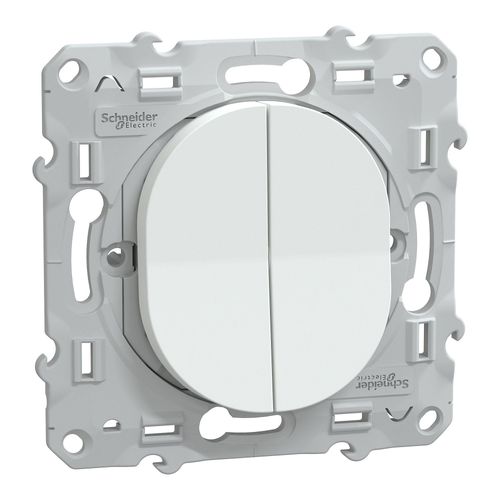 Interrupteur double va-et-vient Schneider Electric Ovalis blanc