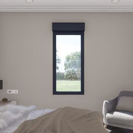 Fenêtre alu 1 vantail oscillo-battant + volet roulant électrique GoodHome gris - l.60 x h.115 cm, tirant droit