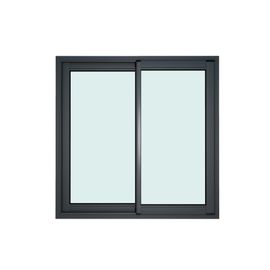 Fenêtre 2 vantaux coulissante double vitrage GoodHome en aluminium gris l.123 x H.117 cm