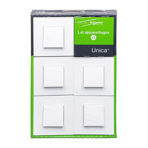 Va et vient Schneider Electric blanc, lot de 5