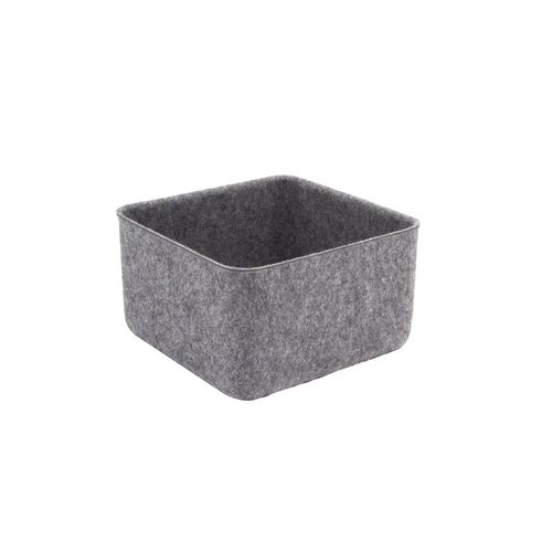 Panier de rangement carré en feutre gris, taille S Box & Beyond