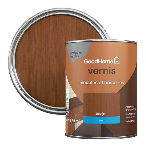 Vernis meubles et boiseries GoodHome mat acajou 750 ml