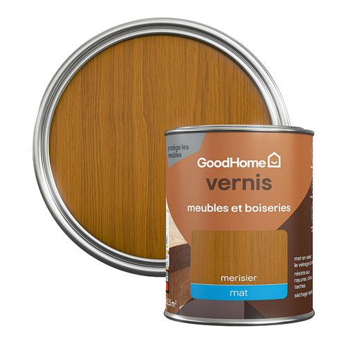 Vernis meubles et boiseries GoodHome mat merisier 250 ml
