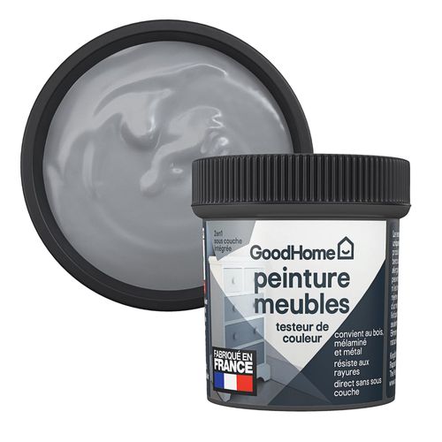 Testeur de peinture pour meubles bois, mélaminé et métal GoodHome mat gris Queens 80ml