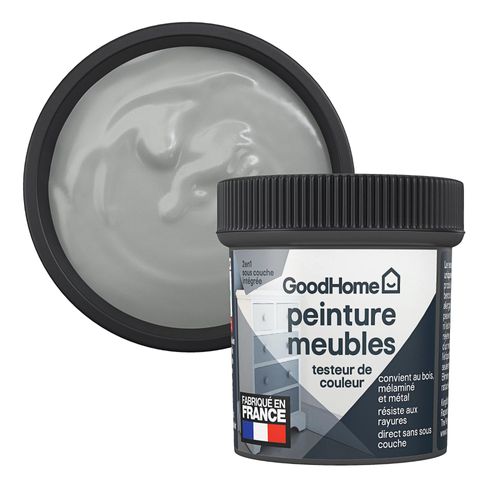 Testeur de peinture pour meubles bois, mélaminé et métal GoodHome satin gris Long Island 80ml