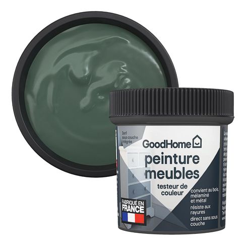 Testeur de peinture pour meubles bois, mélaminé et métal GoodHome mat vert Ballina 80ml
