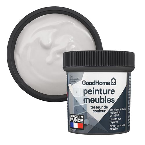 Testeur de peinture pour meubles bois, mélaminé et métal GoodHome mat gris White Plains 80ml