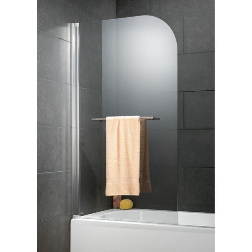 Pare-baignoire 1 volet pivotant 80 x 140 cm, verre transparent anticalcaire, profilé chrome, Schulte Capri