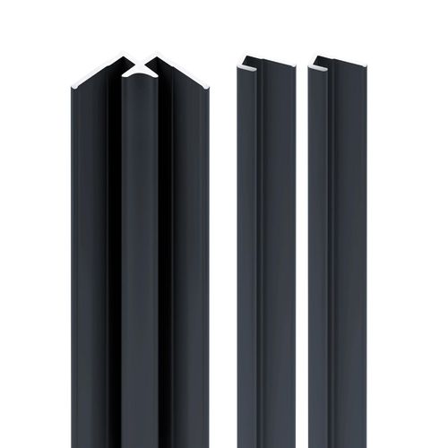 Lot de 2 profilés de finition + 1 profilé d'angle intérieur pour panneaux muraux Schulte DécoDesign, anthracite