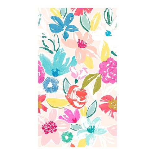 Papier peint panoramique intissé GoodHome Cyan fleurs multicouleurs L.280 x l.159 cm