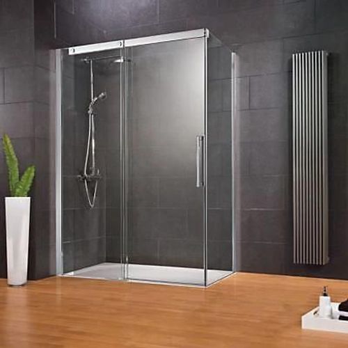 Porte de douche coulis. gauche + paroi fixe 120x80 cm, Schulte Manhattan