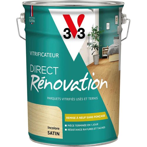 Vitrificateur direct rénovation V33 incolore satin 5L