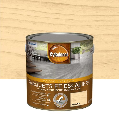 Vitrificateur haute résistance parquets et escaliers incolore mat 2,5L Xyladecor