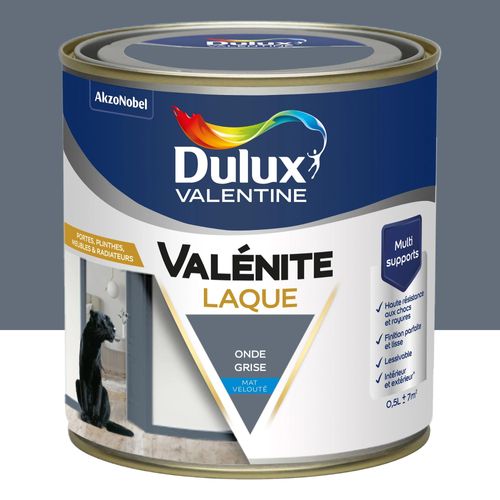 Laque acrylique Valénite Dulux Valentine bleu onde grise velouté mat 500ml