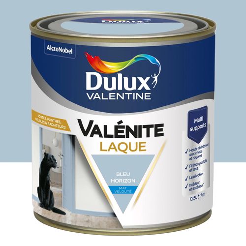 Laque acrylique Valénite Dulux Valentine bleu horizon velouté mat 500ml