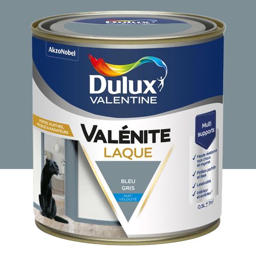Laque acrylique Valénite Dulux Valentine bleu gris velouté mat 500ml
