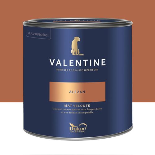 Peinture Valentine murs et boiseries Dulux Valentine rouge alezan velouté mat 2L