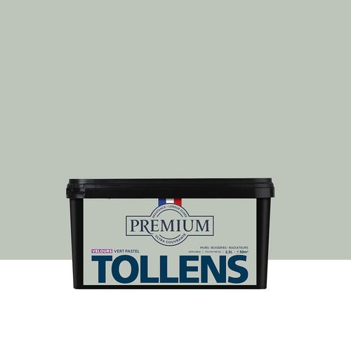 Peinture Tollens premium murs, boiseries et radiateurs vert pastel velours 2,5L