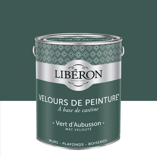 Peinture multisupport murs, plafonds et boiseries Velours de peinture vert d'aubusson Libéron 2,5L