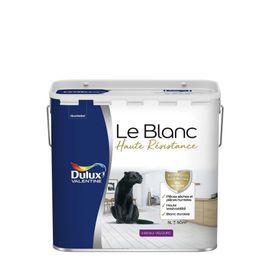 Peinture murale le Blanc Dulux Valentine haute résistance velours blanc 5L
