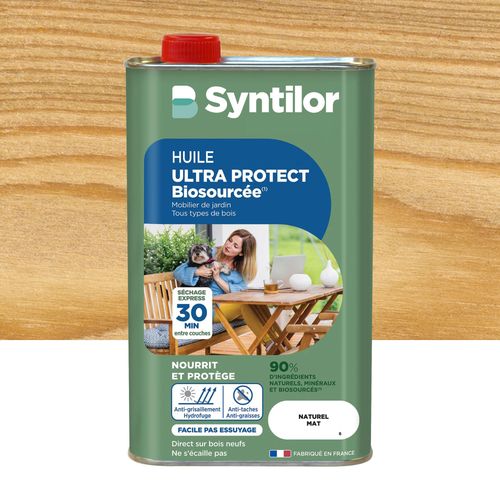 Huile extérieure bois Nature Protect Syntilor 1L Mat Naturel