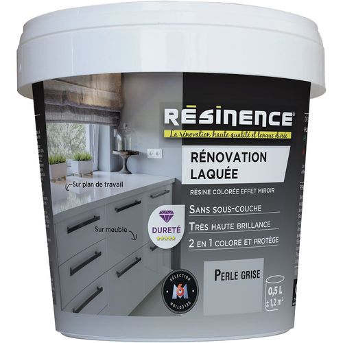 Résine multisupports Résinence Rénovation Laquée Color satin gris perle 500ml