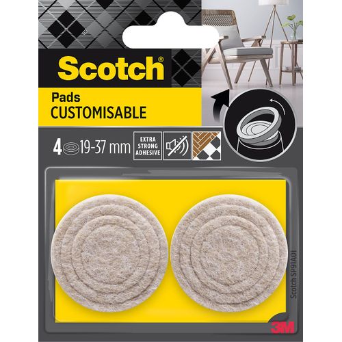 Patin rond beige Scotch ø37 mm, lot de 4