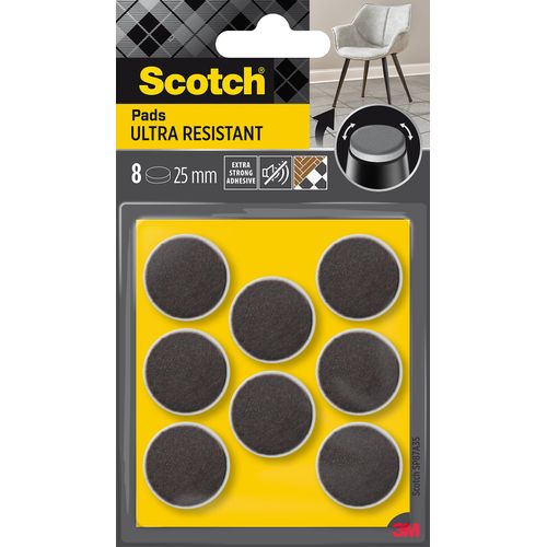 Patin en feutre bi-matière adhésif rond noir Scotch ø25 mm, lot de 8
