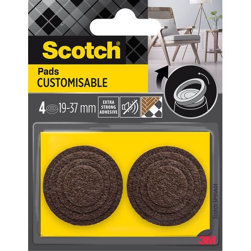 Patin rond marron Scotch ø37 mm, lot de 4