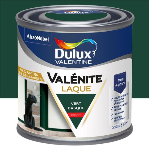 Laque acrylique Valénite Dulux Valentine vert basque brillant 0,125L