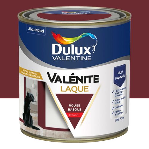 Laque acrylique Valénite Dulux Valentine rouge basque brillant 500ml