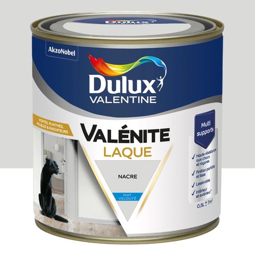 Laque acrylique Valénite Dulux Valentine blanc nacré velouté mat 500ml