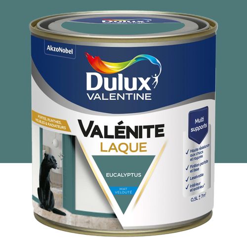 Laque acrylique Valénite Dulux Valentine vert eucalyptus velouté mat 500ml