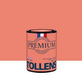 Peinture Tollens premium murs, boiseries et radiateurs rose corail vibrant velours 750ml